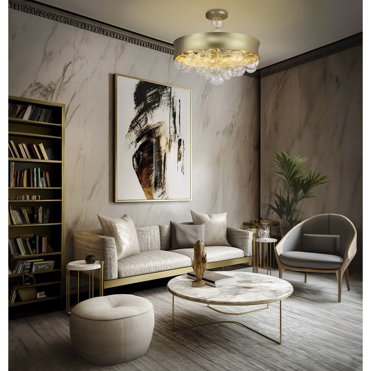 Verdi Square 8 Light 26 inch Soft Gold With Gold Leaf Convertible Pendant Ceiling Light